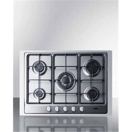 Summit 5 Burner Gas Cooktop with 30 in. Trim Kit - Stainless Steel Finish SU460073